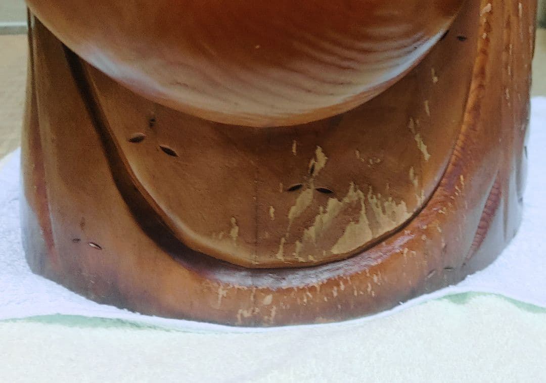 骨董品 布袋さん 木彫り 彫刻　像　置物