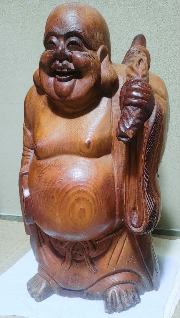 骨董品 布袋さん 木彫り 彫刻　像　置物
