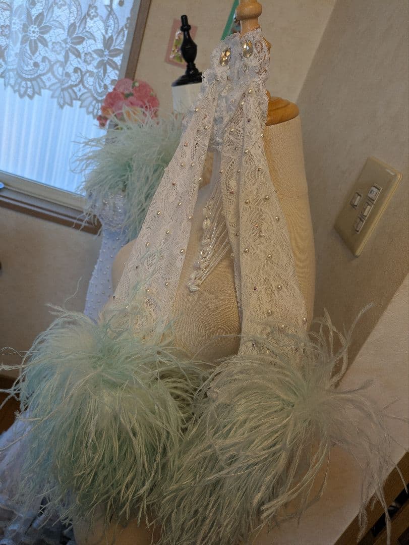 ライトブルー マーメイド社交ダンススタンダードドレス