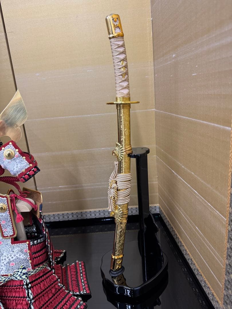 五月人形 鎧飾り 1/4 源義経 奉納 鎧 コンパクトモダン インテリア