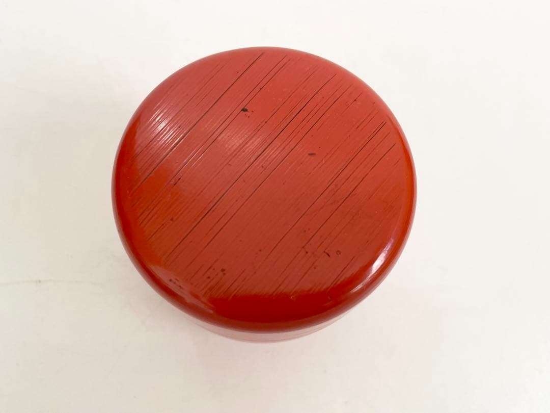 堅地塗師　宗達　漆　朱　刷毛目　棗　根来　共箱　茶道具