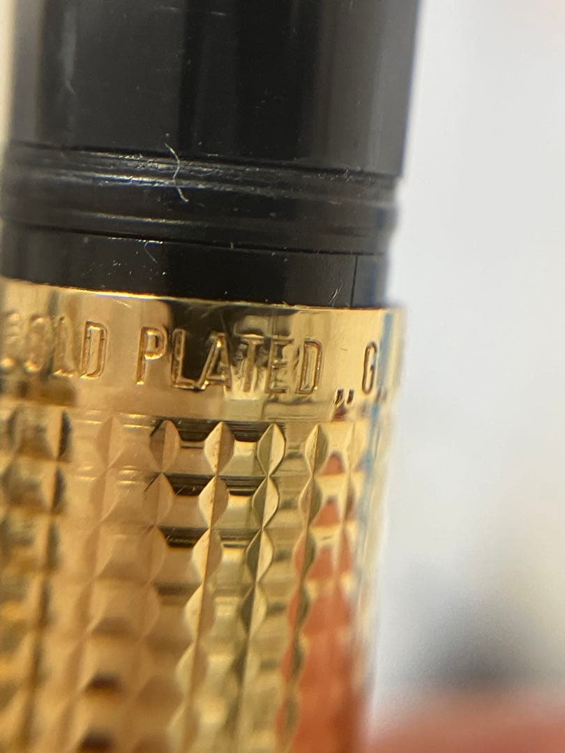 ゴールド 万年筆 ボールペン セット 刻印 585 14k ヴィンテージ 黒 金