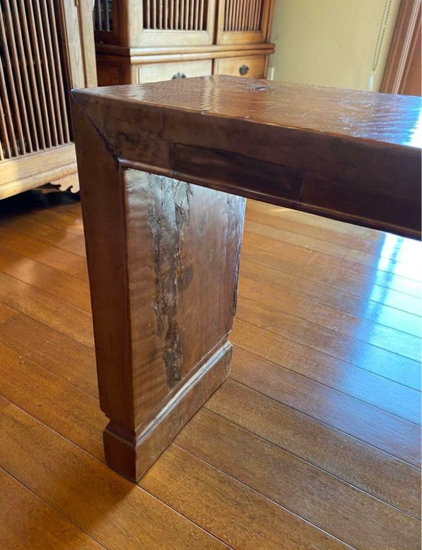 中国骨董家具 長椅子　無垢一枚板　飾り台オブジェ