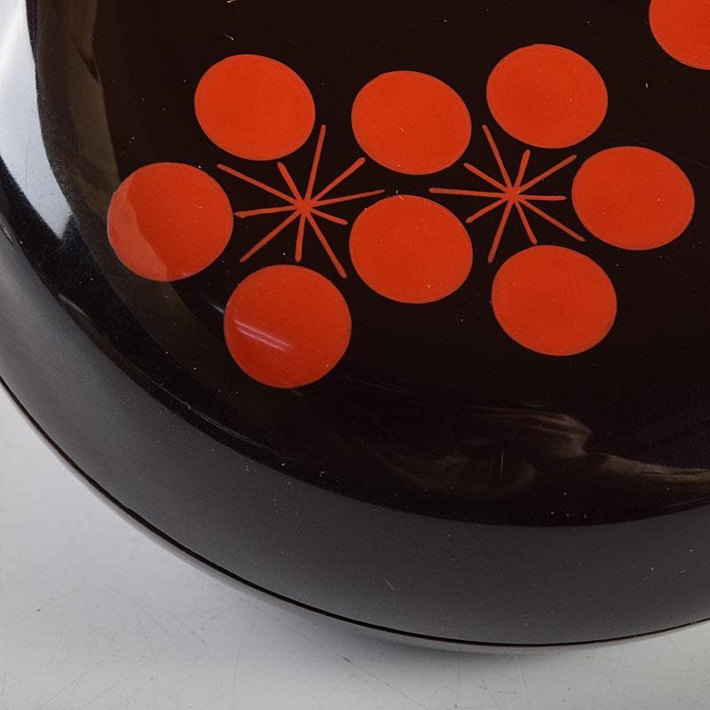 茶道具　塗師　中村宗哲作　織部好　梅鉢香合　松尾流不染斎極め箱　D　R8515