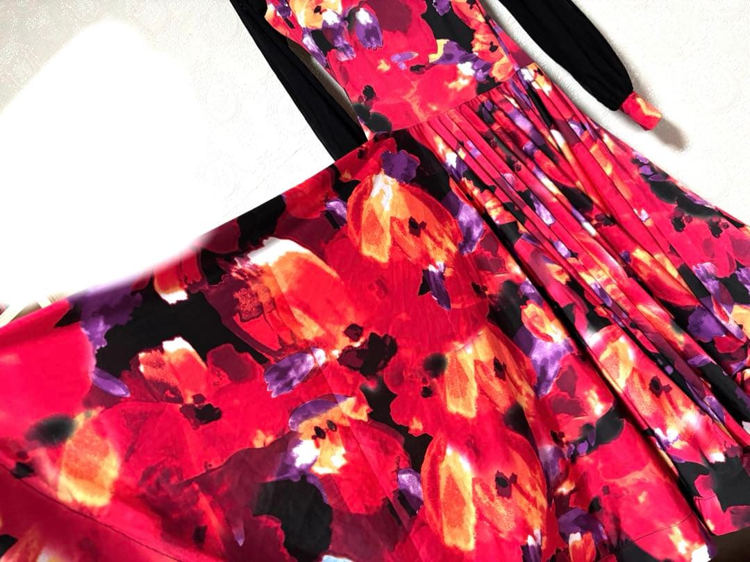 花柄ロングドレス・社交ダンス　パーティー