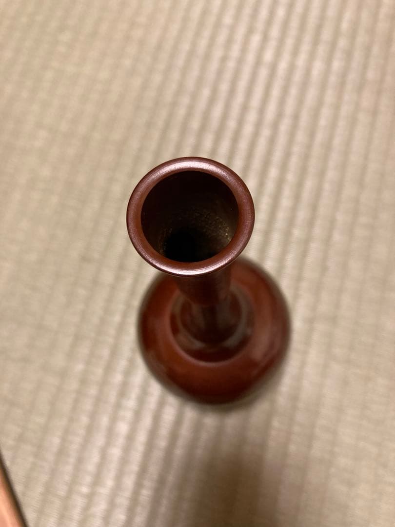 【気まぐれ価格‼️人間国宝‼️】角谷一圭 鋳銅 花瓶 人間国宝 銅製 茶道具 希少