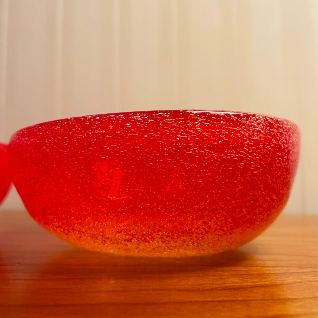 ✨新品未使用✨硝子工芸品 琉球ビードロ硝子 ボウル皿 ペアセット