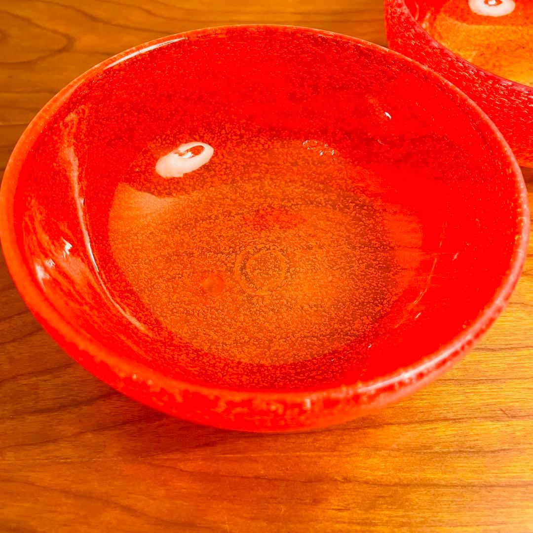 ✨新品未使用✨硝子工芸品 琉球ビードロ硝子 ボウル皿 ペアセット