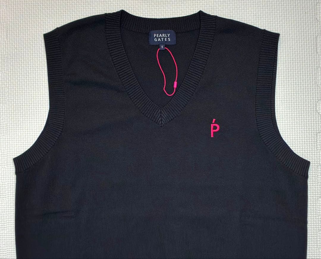 パーリーゲイツ 光栓50ポリエステルニットベスト（BLACK／5）