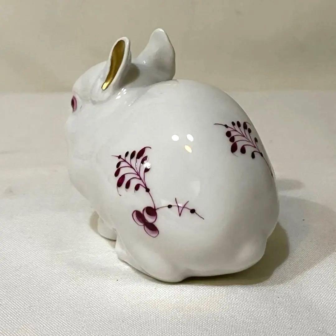 超美品　ロイヤルコペンハーゲン　ウサギ　バーガンディ　置物　フィギュリン　兎