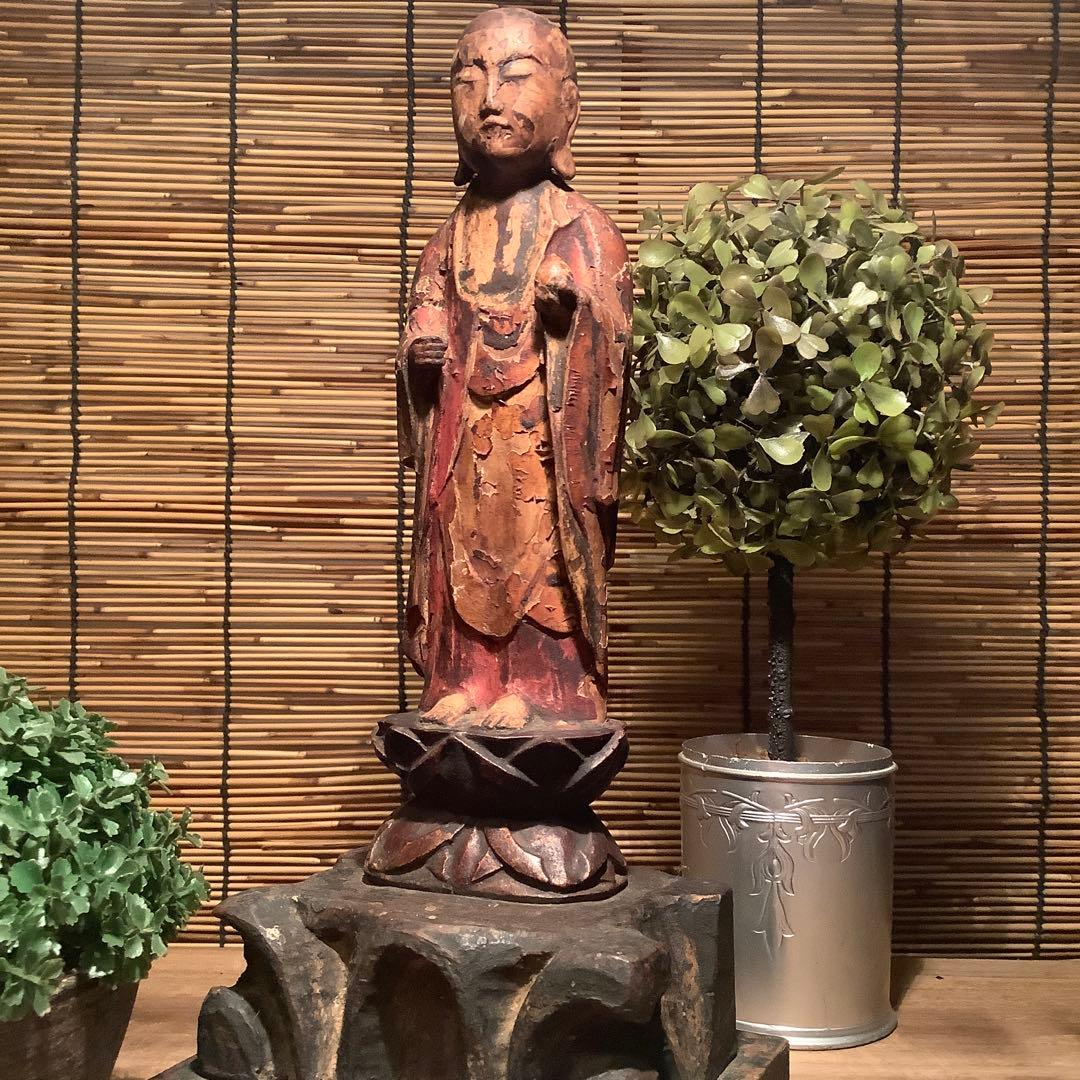 平安〜室町「如意宝珠地蔵菩薩」六道一尊・地蔵菩薩本願経・大乗大集地蔵・木彫彩色