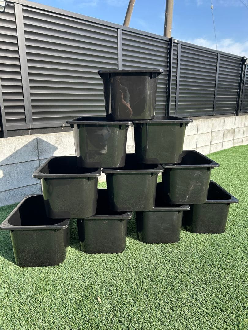 いぶきオリジナル　メダカ飼育舟18Ｌ黒１０個セット