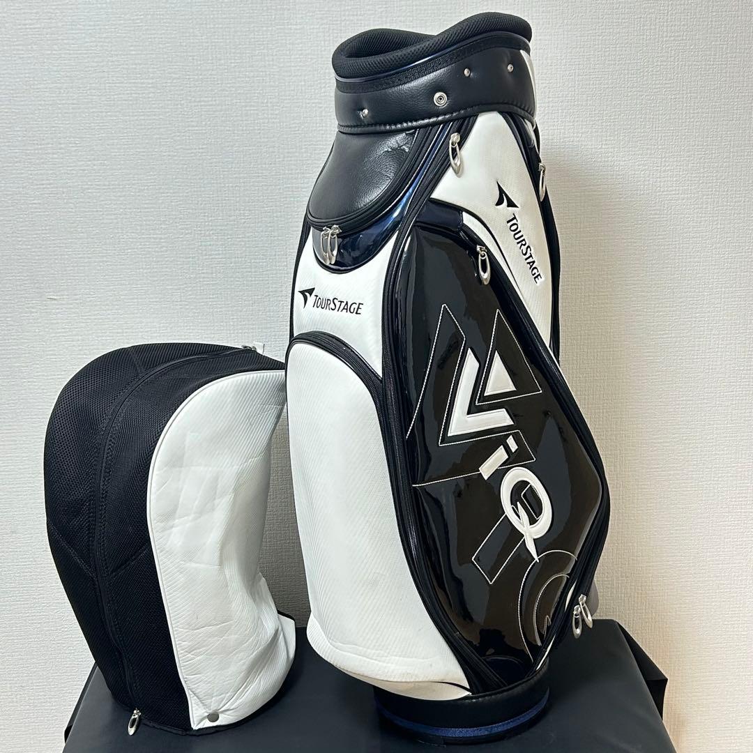 ツアーステージ ViQ 2021 キャディバッグ 9型 ブラック／ホワイト
