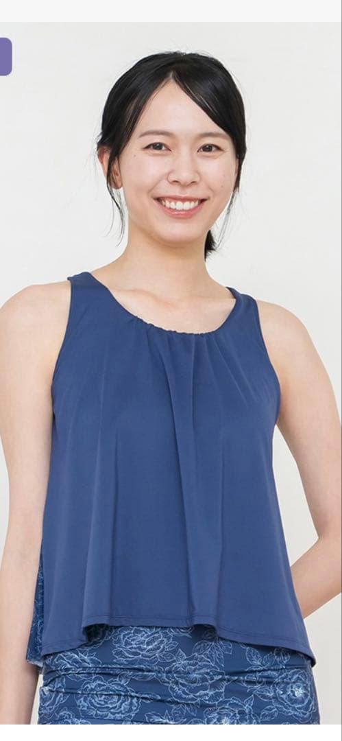 【SUKALA】ブルーミングフラワープリーツタンク　Lサイズ　ブルー