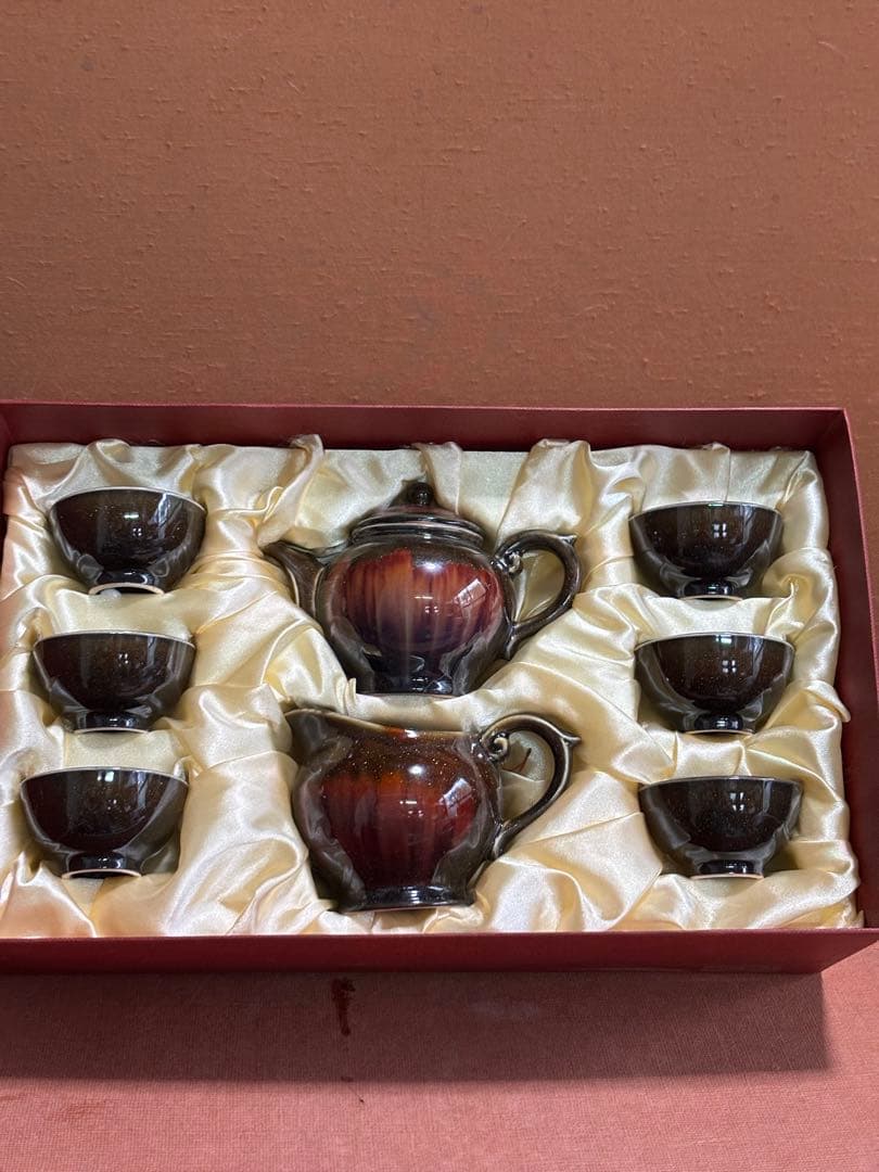 中国福来金運沈純金釉茶器揃　年間限定注門品