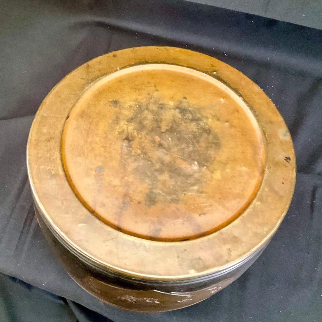 銅製 閼伽桶 仏教美術 密教 法具 アンティーク 中国美術 漢字 アンティーク