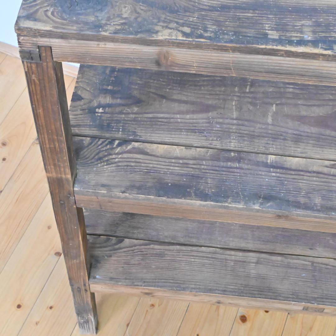 【アンティーク棚】昭和40年代の棚・木製ディスプレイ棚・昭和レトロ・静岡受取OK