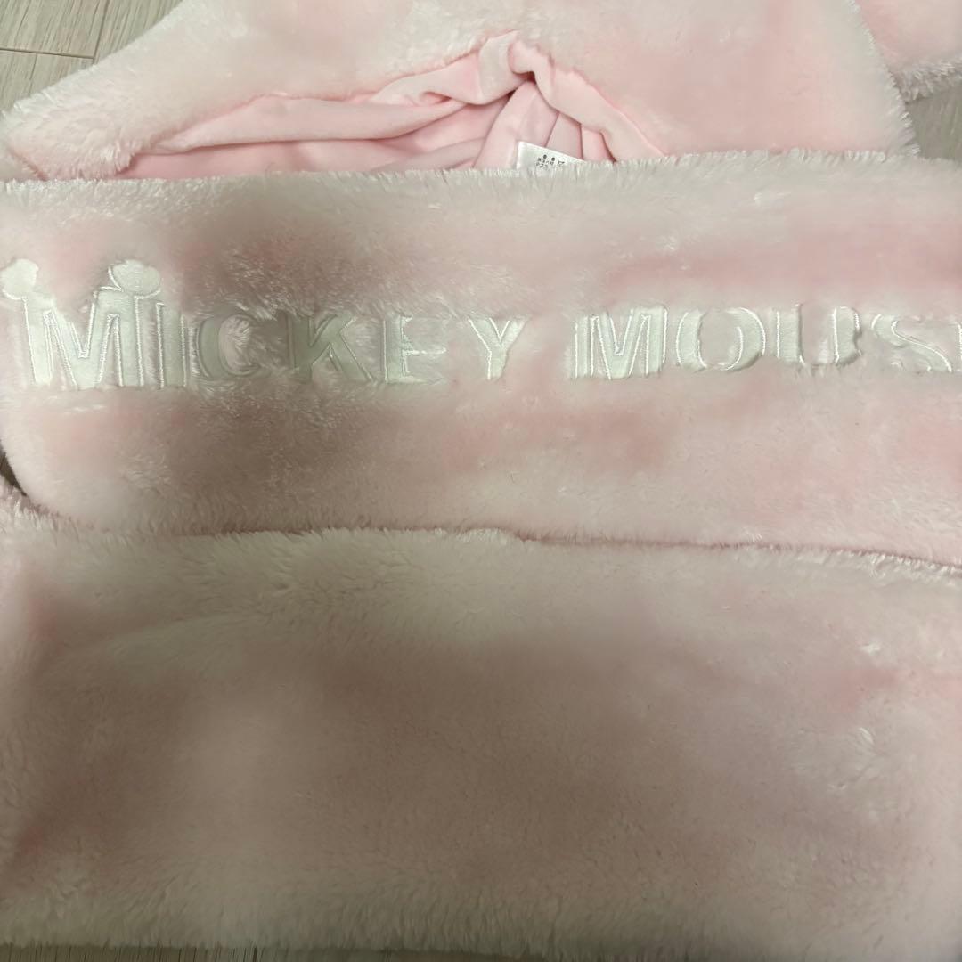ディズニー マフラーキャップ ピンク　ミニー　ミッキー　カチューシャ