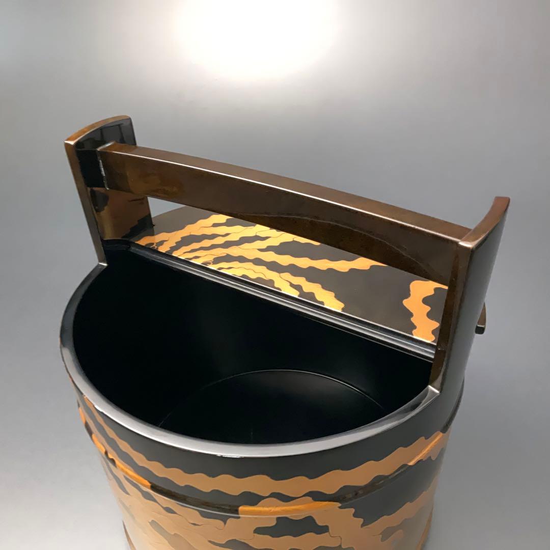 鳳凰蒔絵　手桶水指 輪島 谷内一則（紫香）共箱 6R1180A