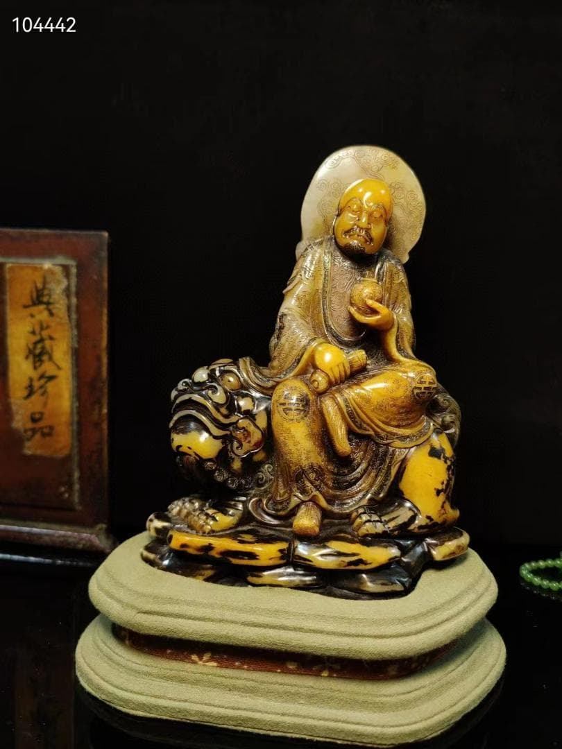 中国古美術・笑狮羅漢・寿山石田黄羅漢の印鑑・置物・文房具・書道品・風水