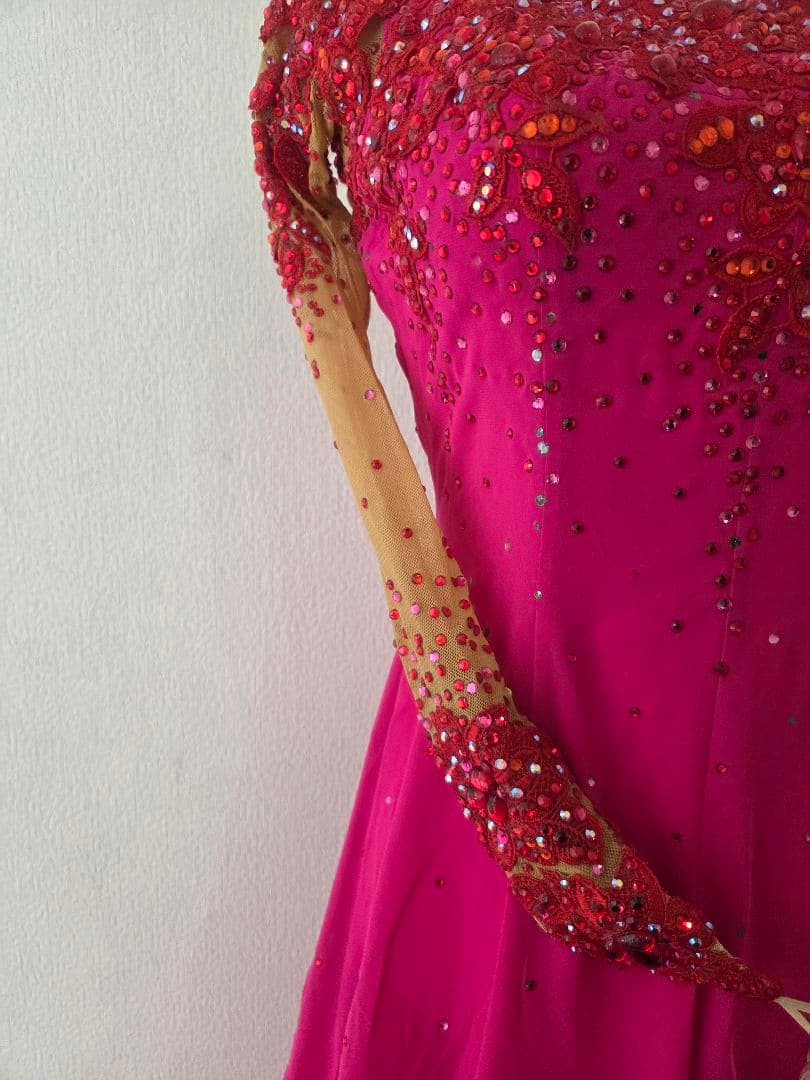 スタンダードドレス ピンク ボールルーム 社交ダンス