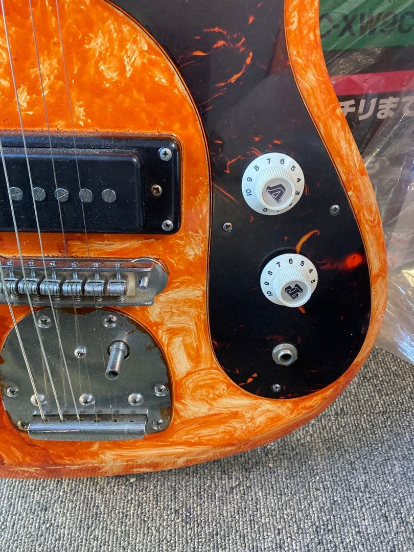 オレンジ マーブル エレキギター ハムバッカー