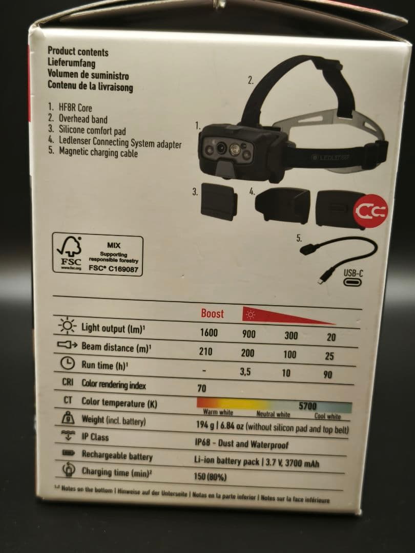 【新品】LEDLENSER HF8R Core レッドレンザー 1600lm