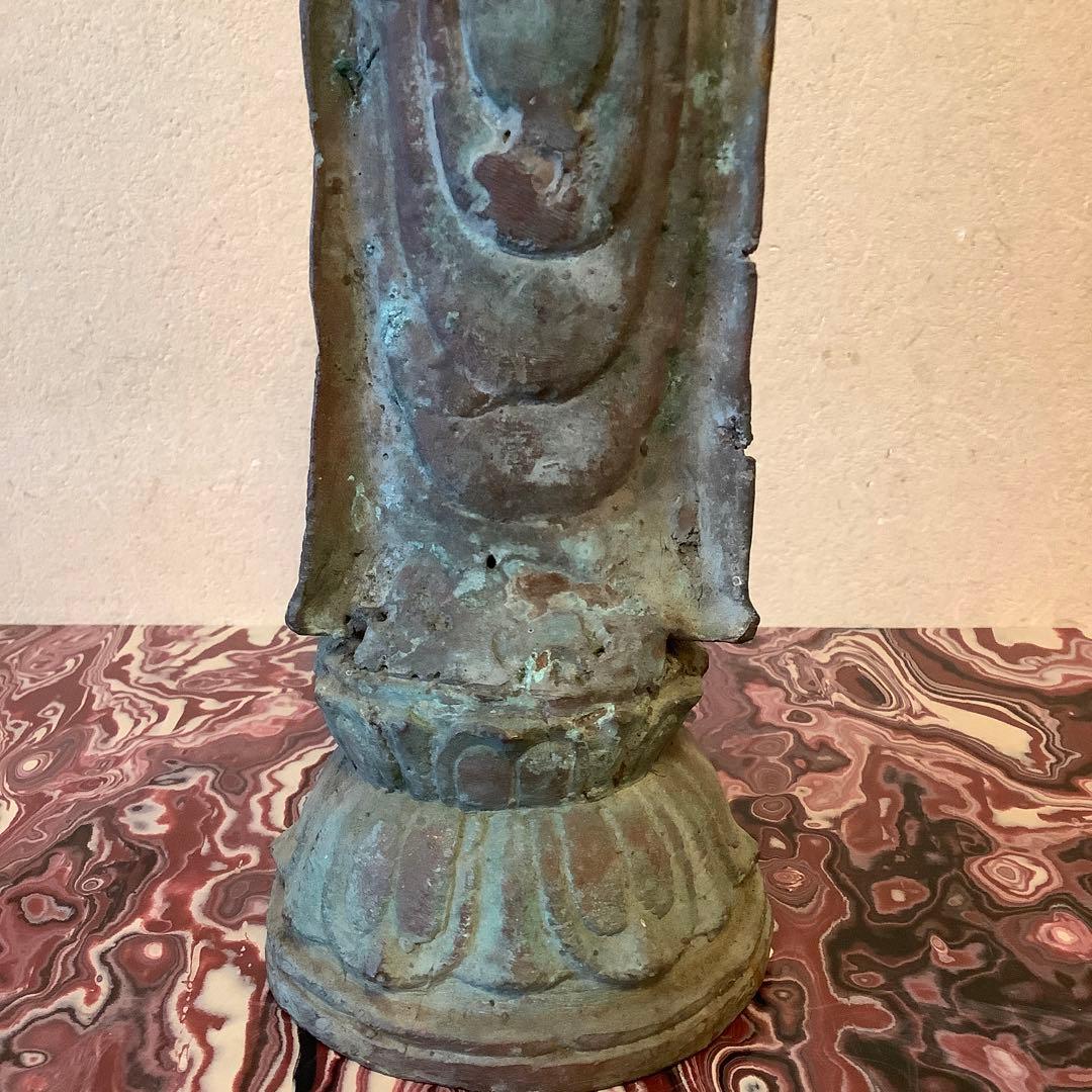 12〜13世紀インド「仏釈迦牟尼仏像」仏陀・クシャーン朝・マトゥラー発掘青銅仏