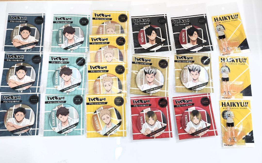 新品未開封　ハイキュー!! デコレーション缶バッジ ＆ 縁日アクスタ セット
