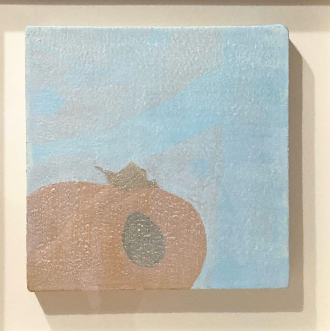 谷田恵美「かき」額装●アクリル画 百貨店取扱い作家●