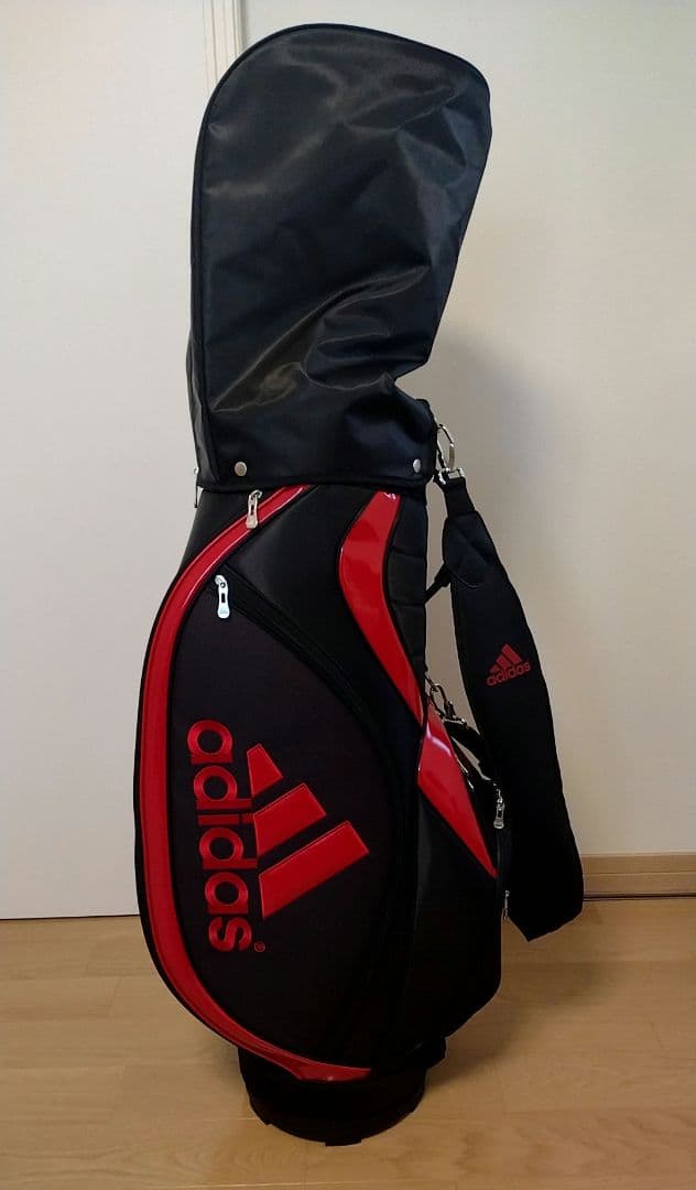 【美品】adidas キャディバッグ ブラック/レッド
