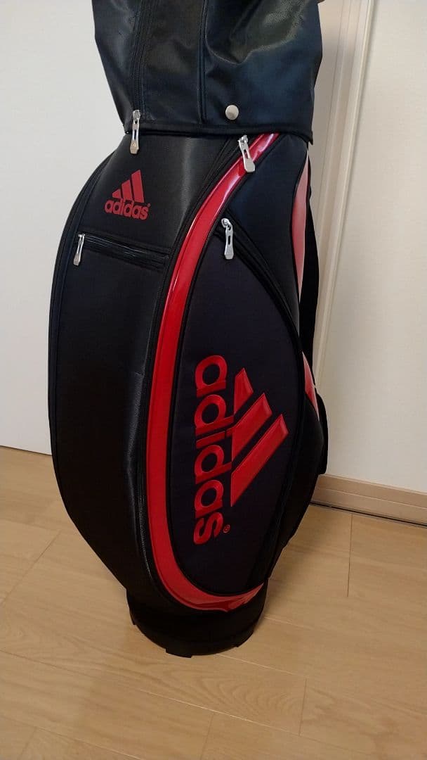 【美品】adidas キャディバッグ ブラック/レッド
