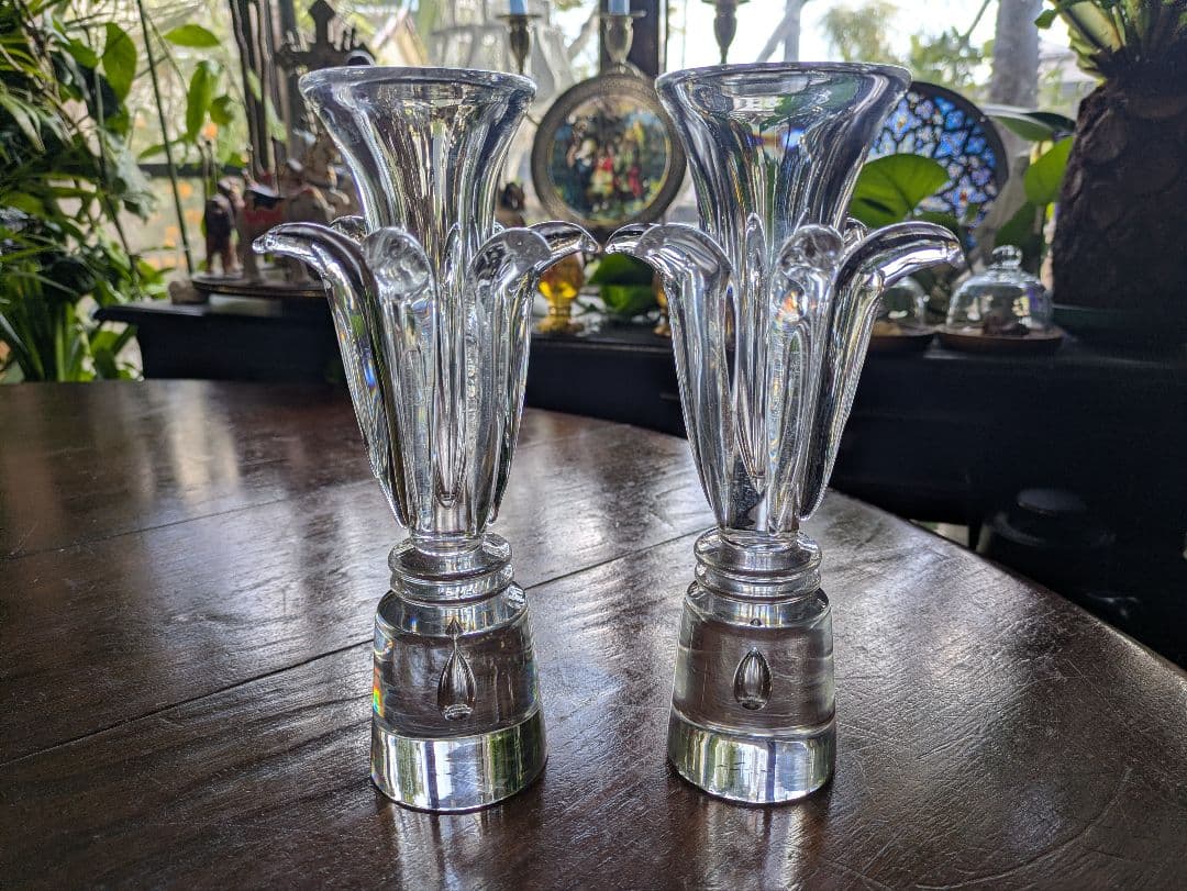 レア　Steuben　クリスタル　ヴェルサイユ 　キャンドルスティック 2個