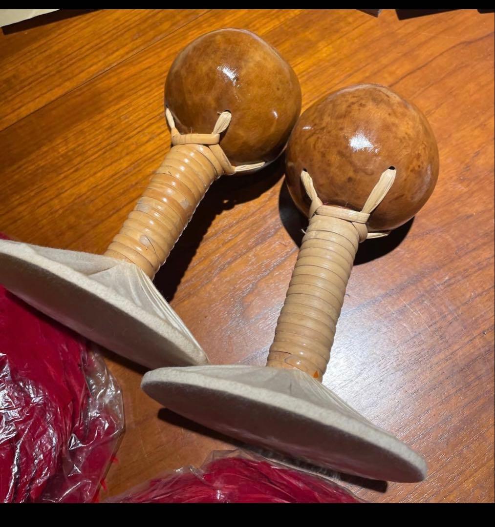 着脱式フラダンス用 タヒチ　赤と黄色ウリウリ　　分離