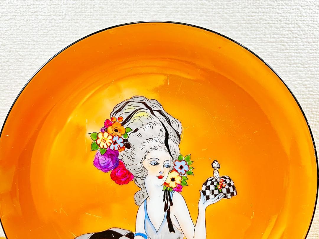 オールド ノリタケ デコレディ ポンパドール プレート 22cm 皿 ラスター彩