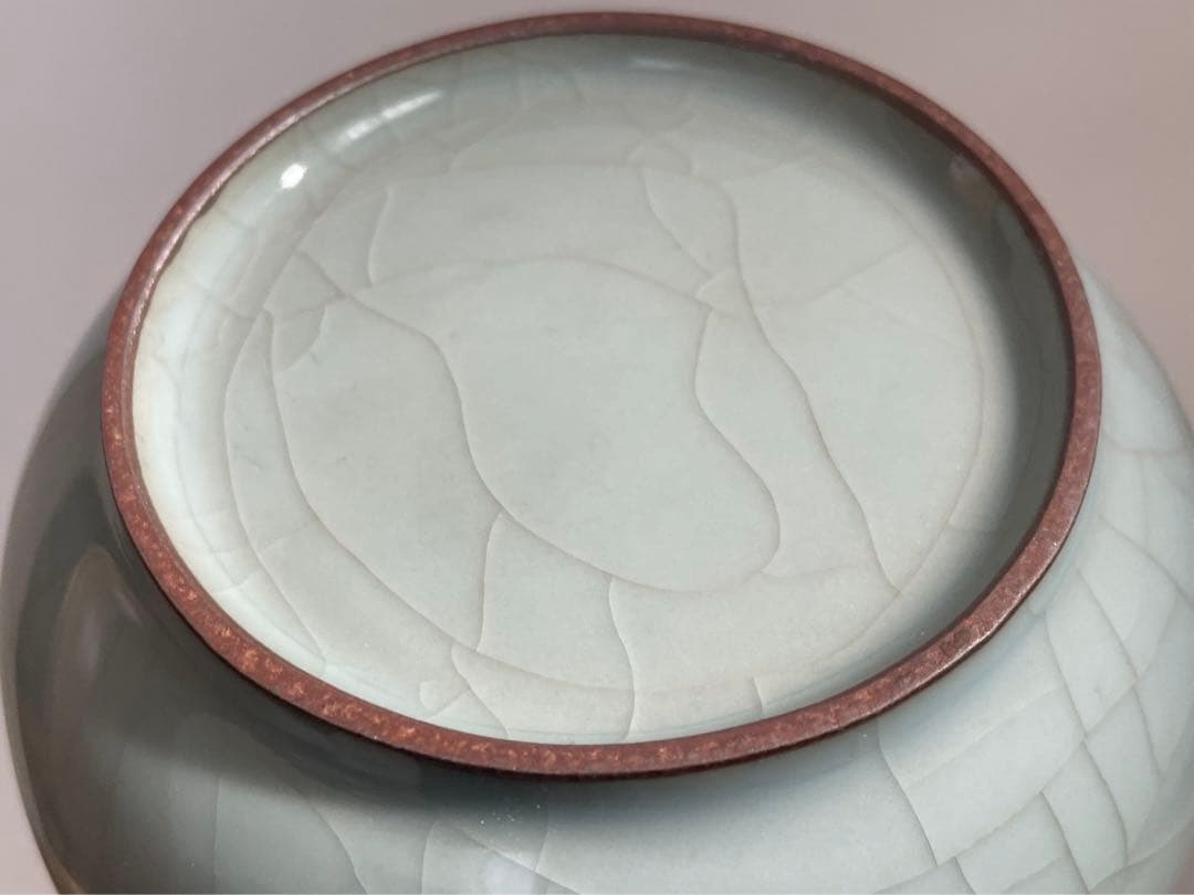 陶芸家　川瀬忍　青磁　花瓶　花入　中国写　中国古陶磁　箱なし