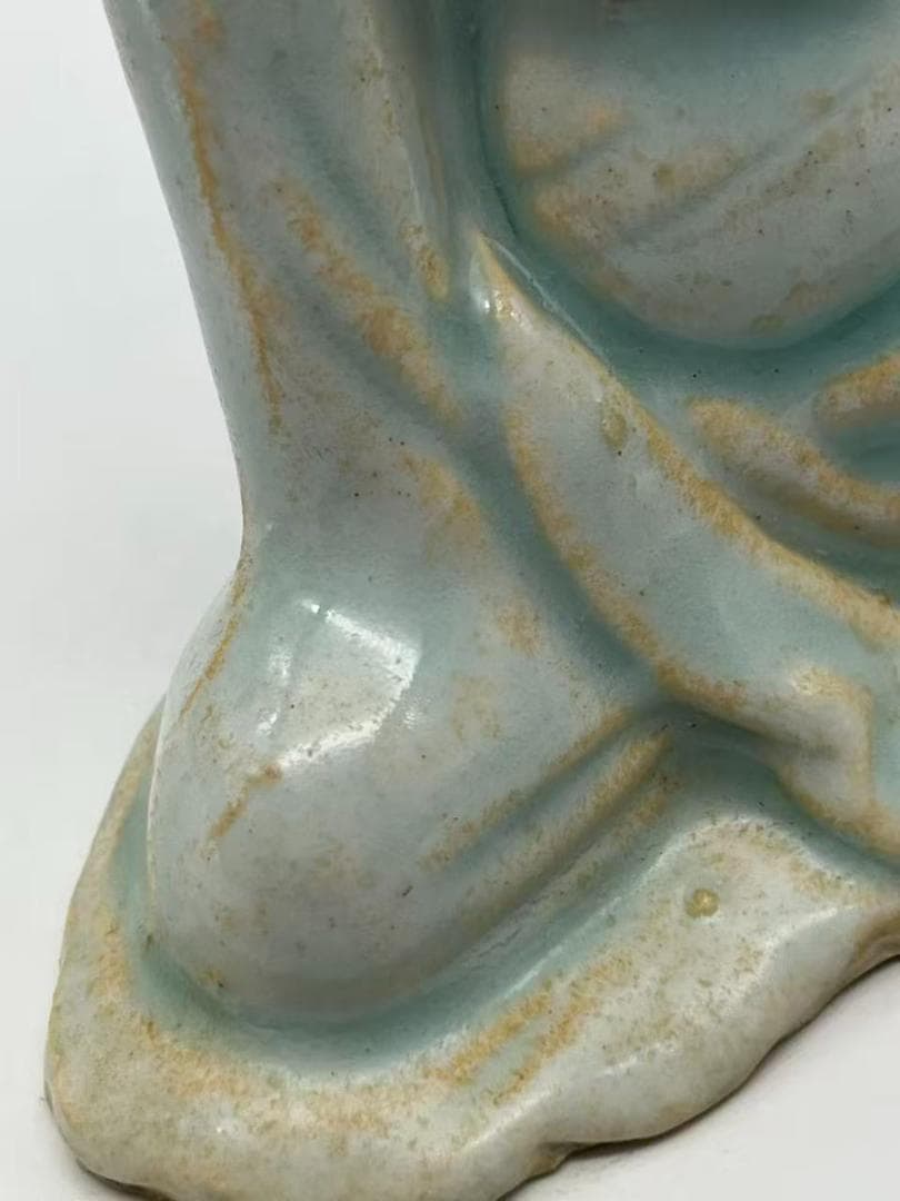 宋時代 青磁 影青観音座仏　時代物　【旧家蔵出し】　希少貴重(A-94)
