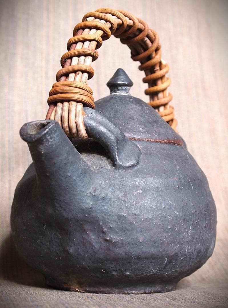 人気作家★加地学【師：森岡成好】★窯変黒土瓶