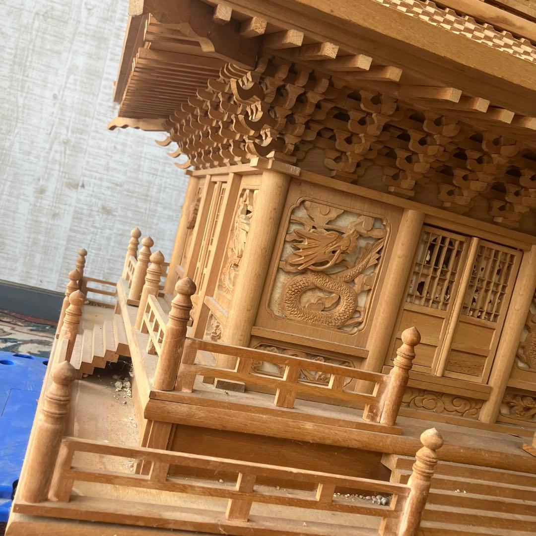 昭和レトロ 特大 木製 五重塔 置物 オブジェ 飾り 寺院模型 ビンテージ