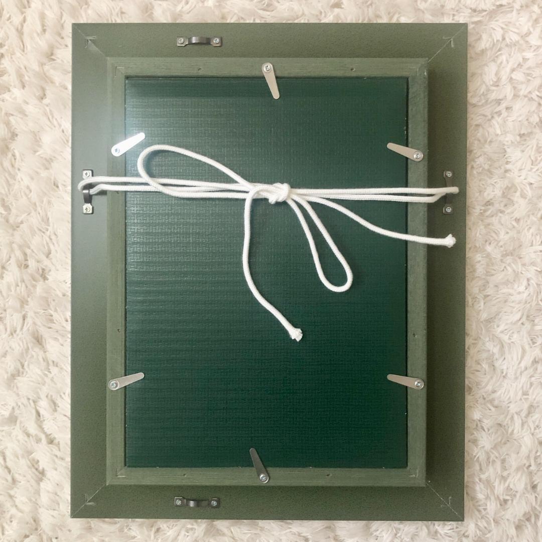 アクリル画　原画　「秋の小径」額縁付　SMサイズ　キャンバス　風景画