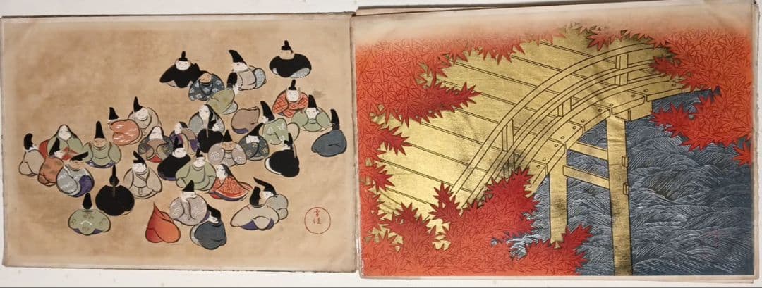 稀ちく佐壹琳派画家神坂雪佳の多色摺木版図案画帖30図案の内25図案入り明治32年