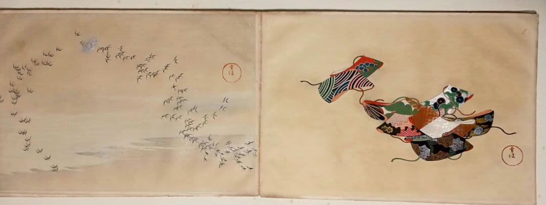 稀ちく佐壹琳派画家神坂雪佳の多色摺木版図案画帖30図案の内25図案入り明治32年