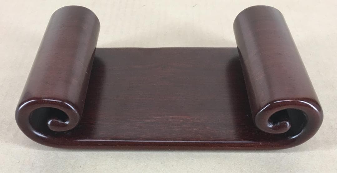 [無垢材]：[平卓・唐木一木彫・紫檀・孔雀杢]／刳り抜き／ズッシリ重い