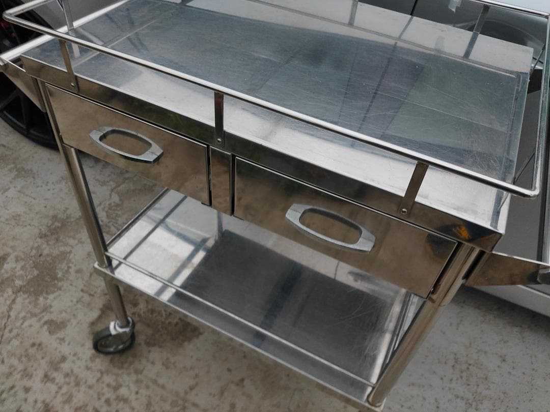 (配送設置込み)ステンレス/ワゴン☆回診車☆ドクターキャビネット