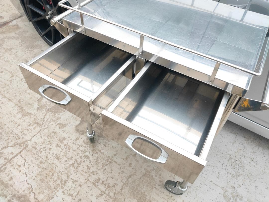 (配送設置込み)ステンレス/ワゴン☆回診車☆ドクターキャビネット