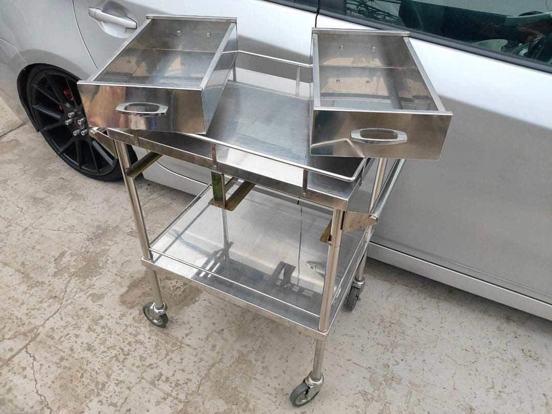 (配送設置込み)ステンレス/ワゴン☆回診車☆ドクターキャビネット