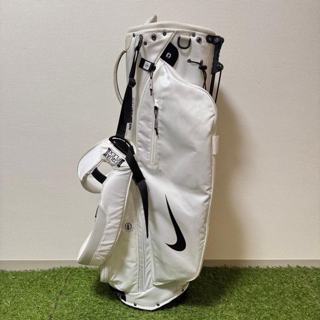 NIKE ナイキ スタンド式 キャディバッグ ゴルフバッグ ホワイト 2.0kg