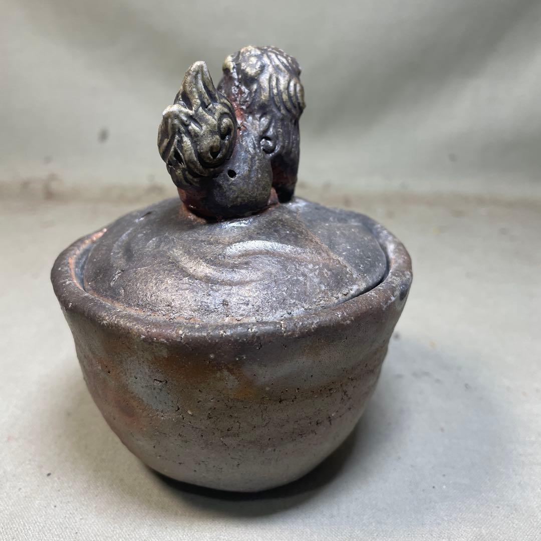 備前焼　備前手造り龍宝瓶　獅子宝瓶 在銘 ２点セット 煎茶器 急須 煎茶道具