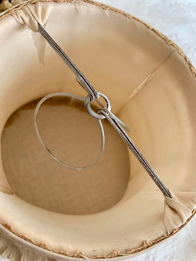 ビンテージ/アンティークロココモチーフテーブルランプ※フレンチスタイル陶器ローズ