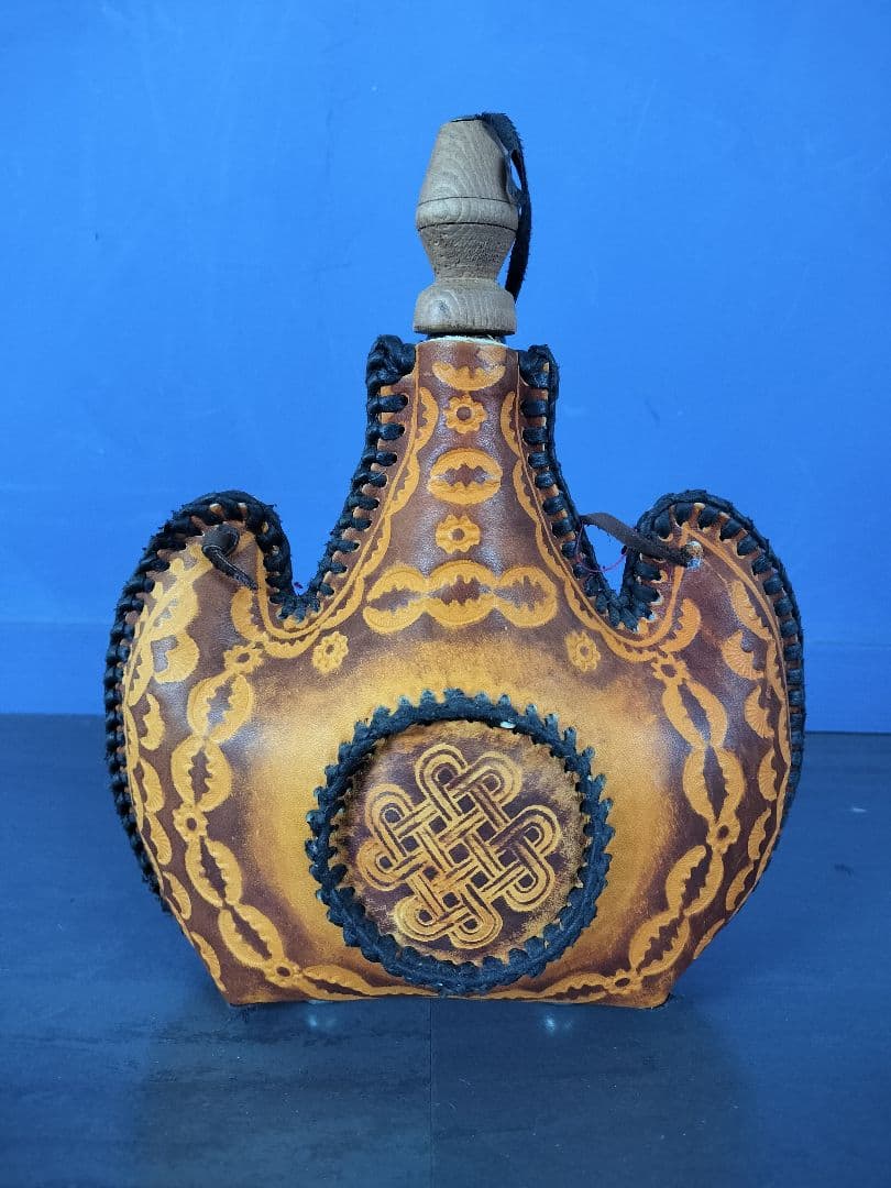 【激レア】モンゴル スキットル 水筒 革